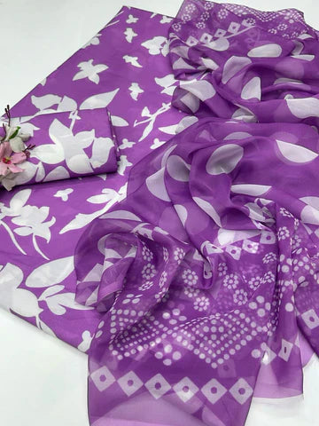 Digital Printed 3pc Swiss Lawn MY - 748