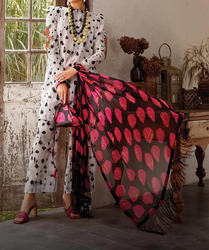 Digital Printed 3pc Swiss Lawn MY - 736