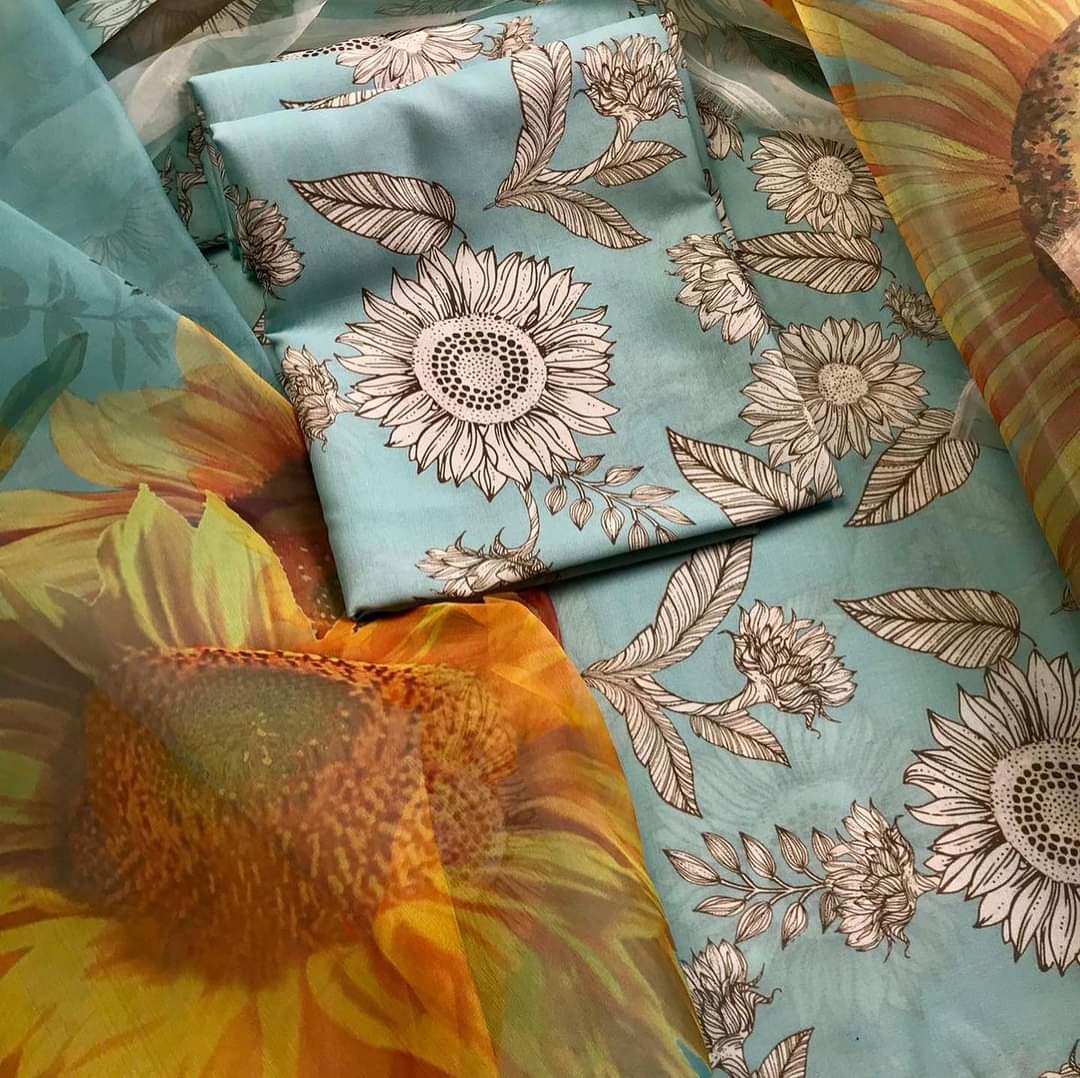 Digital Printed 3pc Swiss Lawn MY - 749