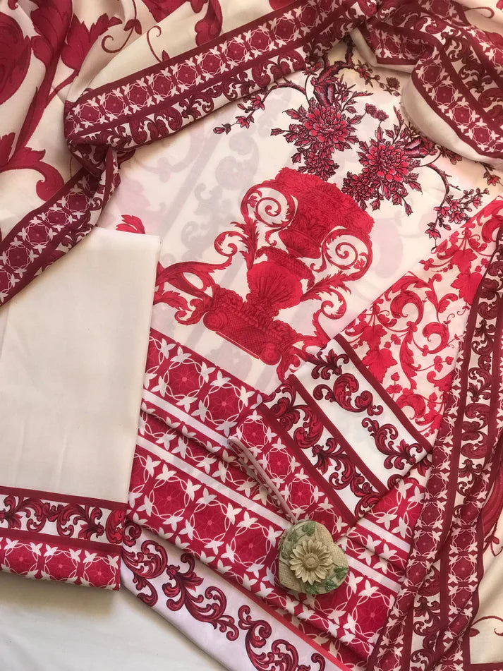 Digital Printed 3pc Swiss Lawn MY - 726