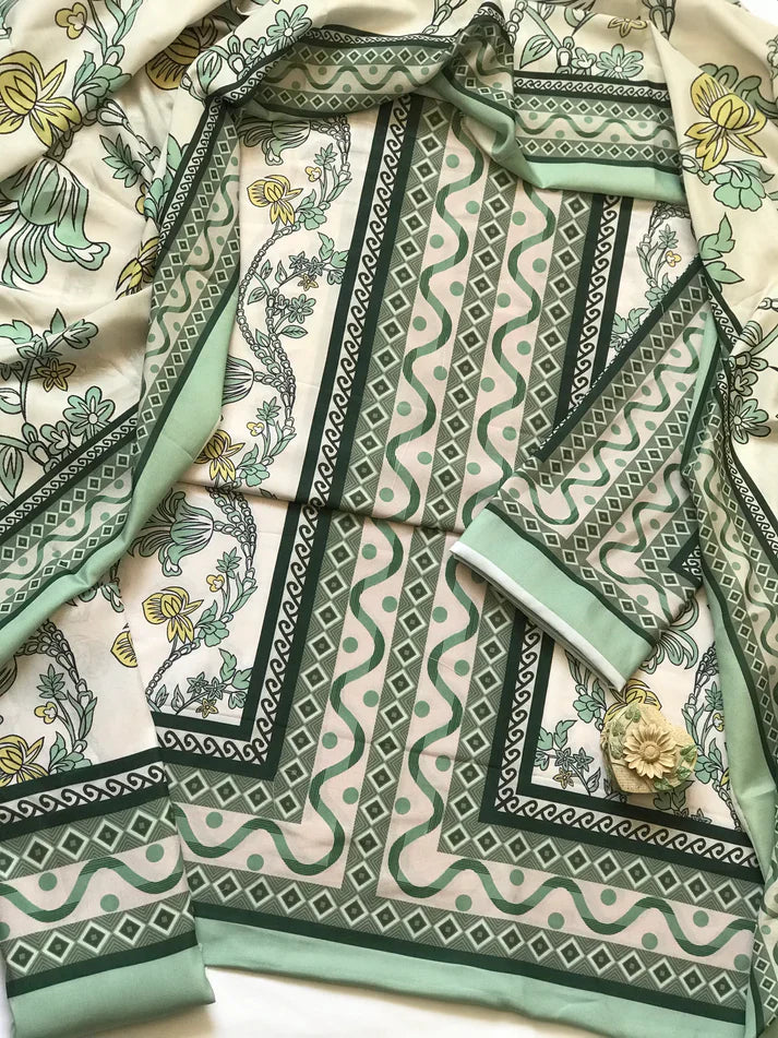 Digital Printed 3pc Swiss Lawn MY - 712