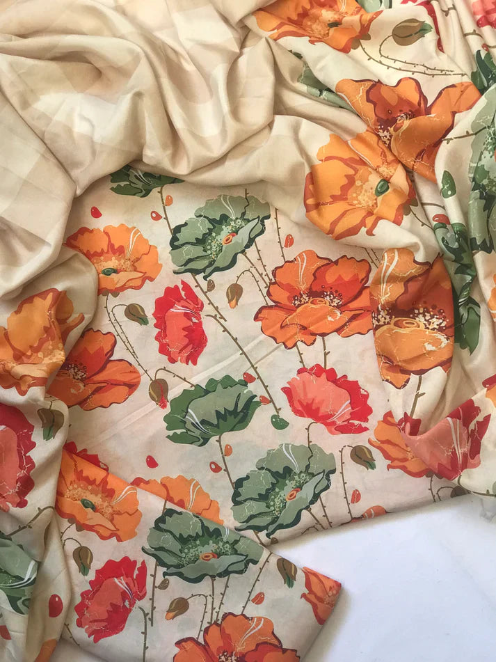 Digital Printed 3pc Swiss Lawn MY - 715