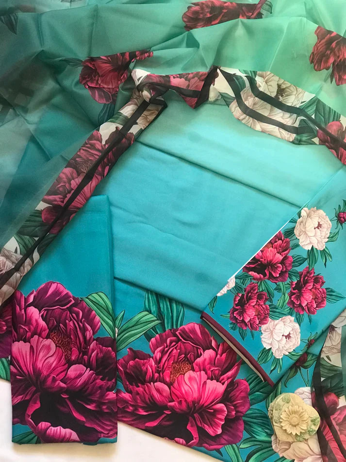 Digital Printed 3pc Swiss Lawn MY - 723