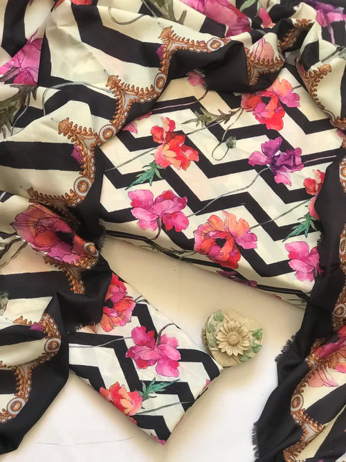 Digital Printed 3pc Swiss Lawn MY - 703