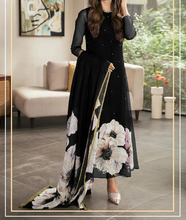 Digital Printed 3pc Swiss Lawn MY - 739