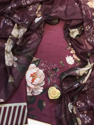 Digital Printed 3pc Swiss Lawn MY - 713