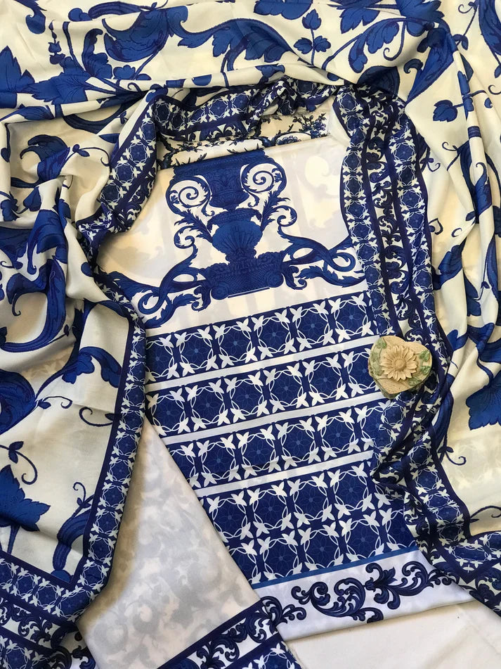 Digital Printed 3pc Swiss Lawn MY - 725