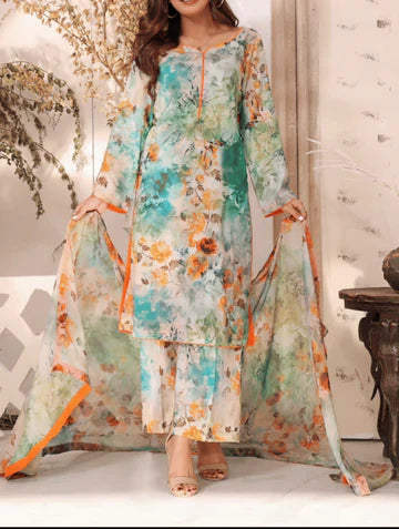 Digital Printed 3pc Swiss Lawn MY - 709