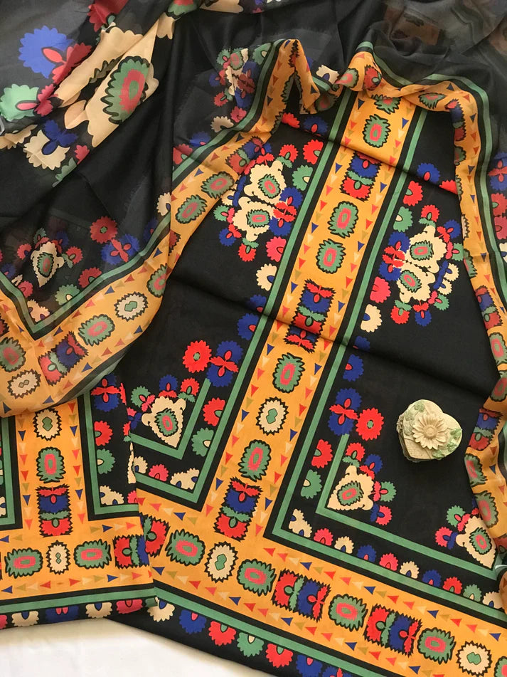Digital Printed 3pc Swiss Lawn MY - 717