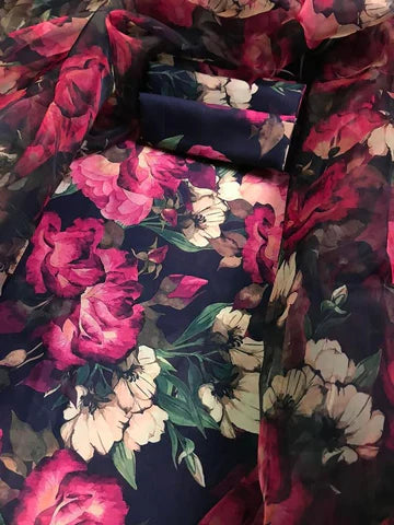 Digital Printed 3pc Swiss Lawn MY - 720