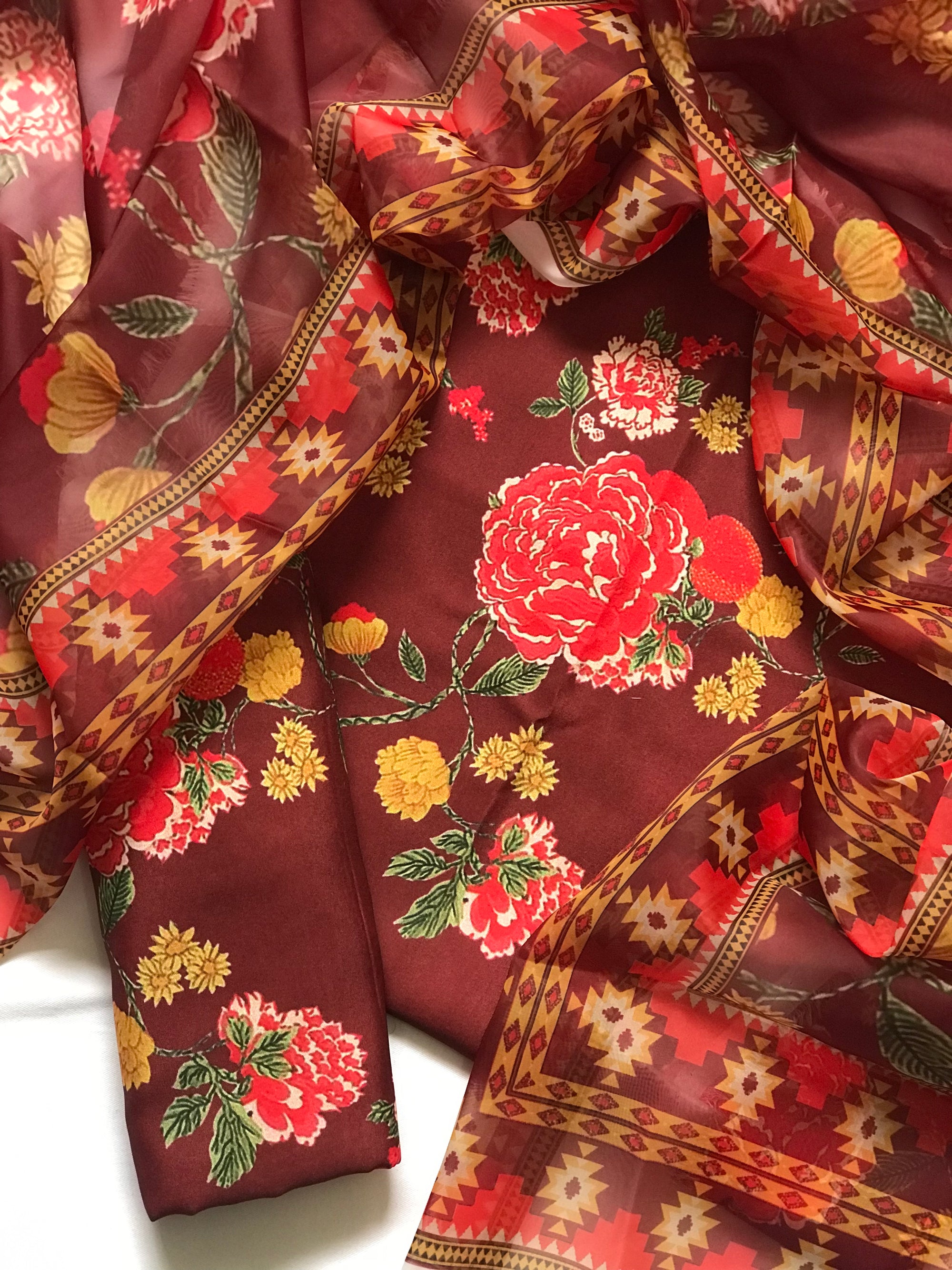Digital Printed 3pc Swiss Lawn MY - 769