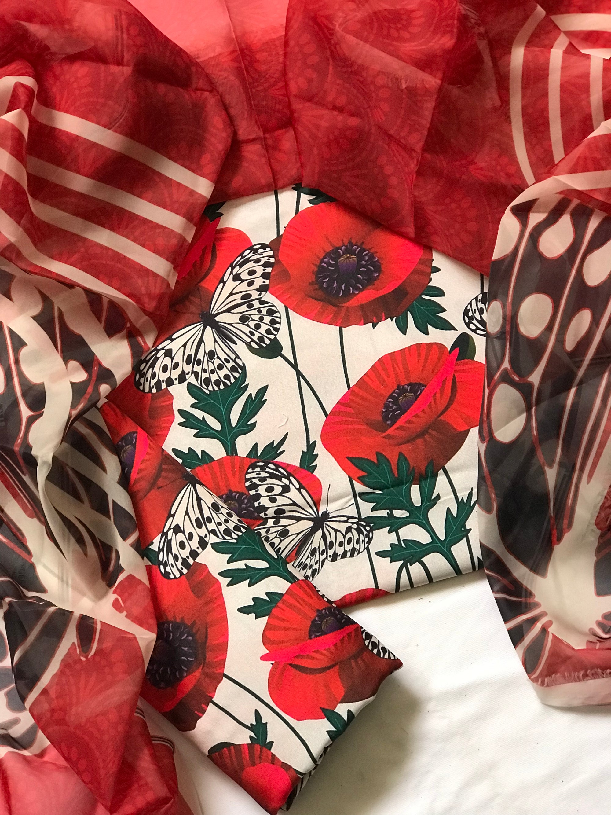 Digital Printed 3pc Swiss Lawn MY - 767