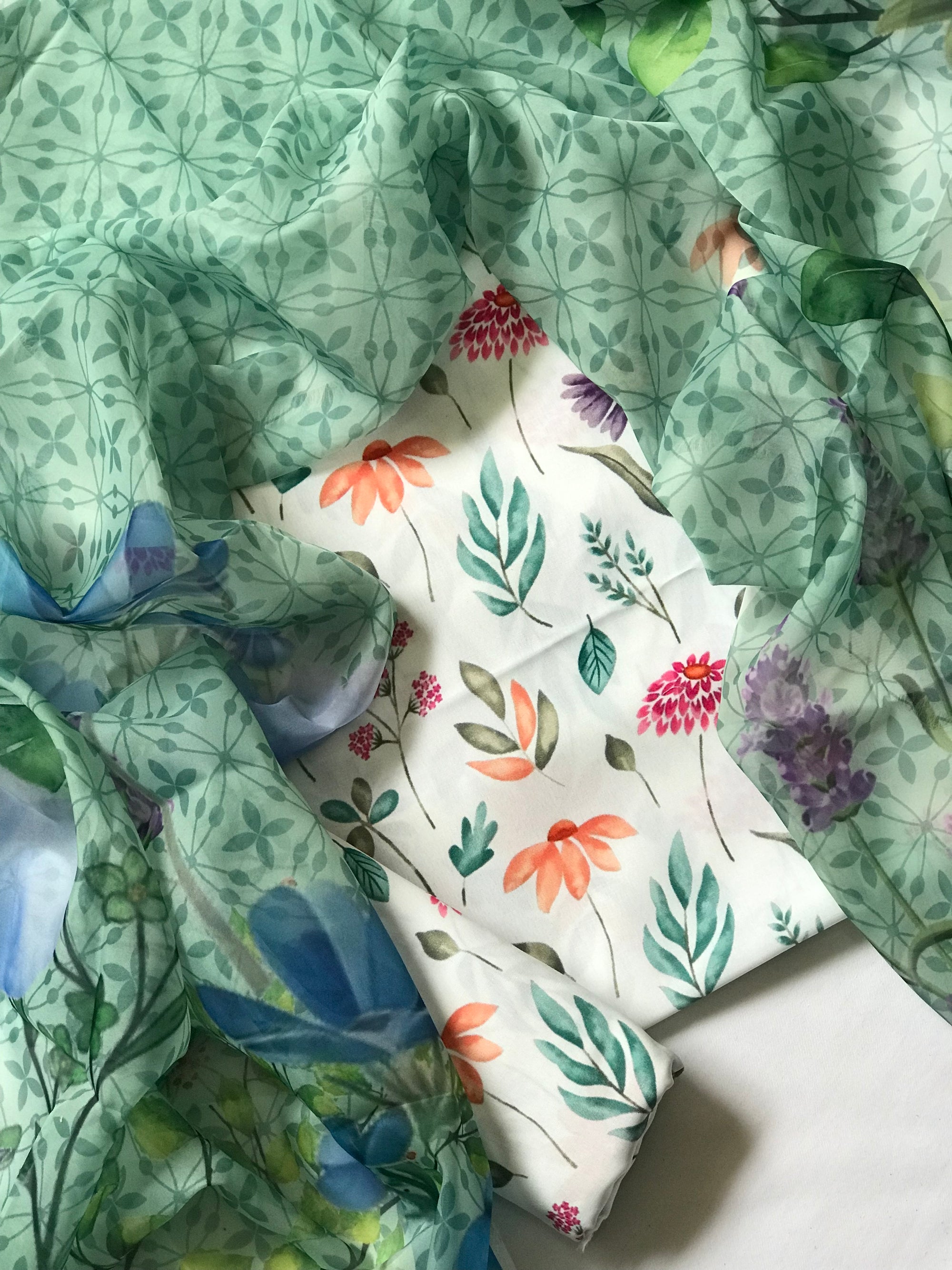 Digital Printed 3pc Swiss Lawn MY - 758