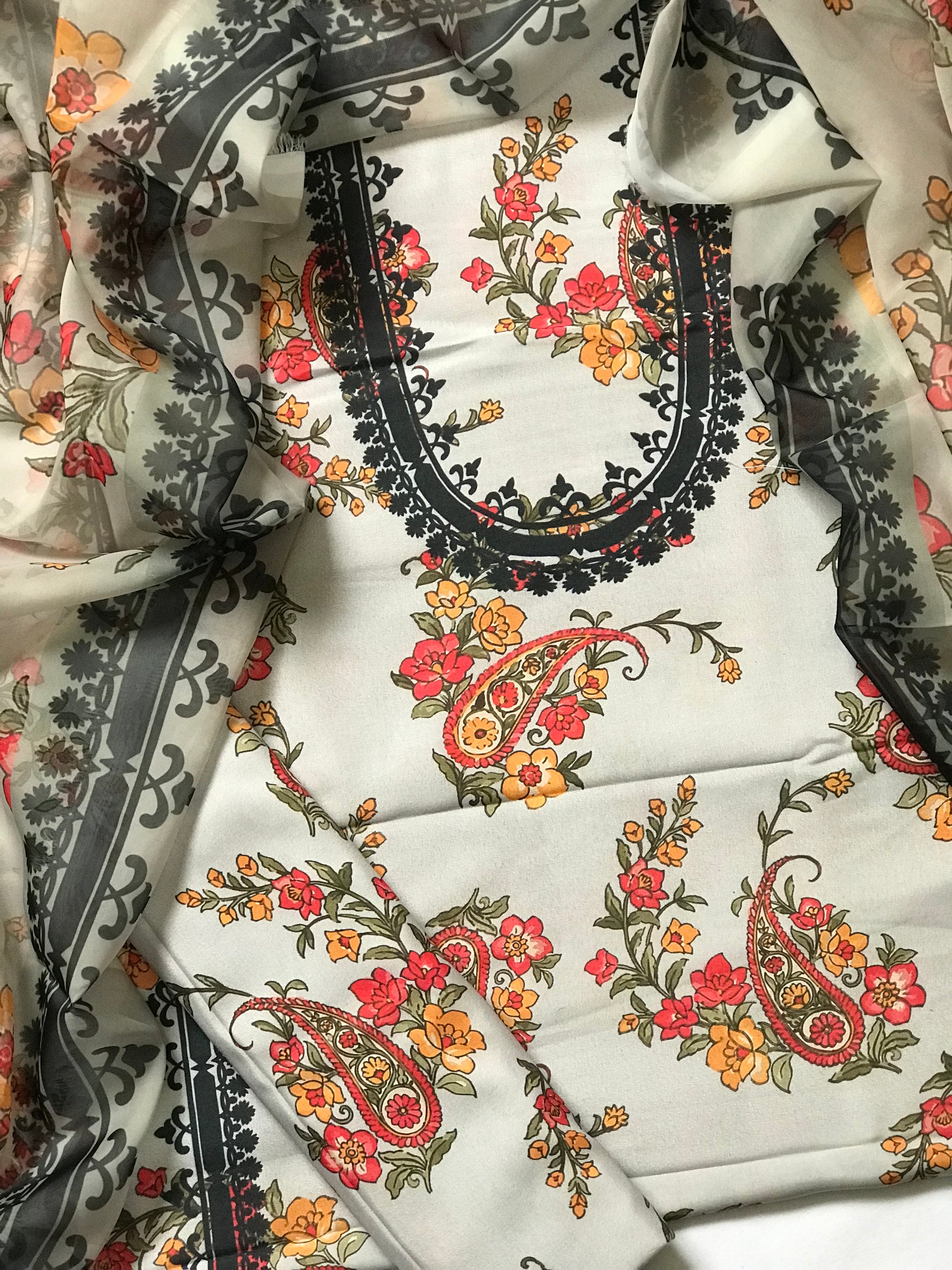 Digital Printed 3pc Swiss Lawn MY - 776