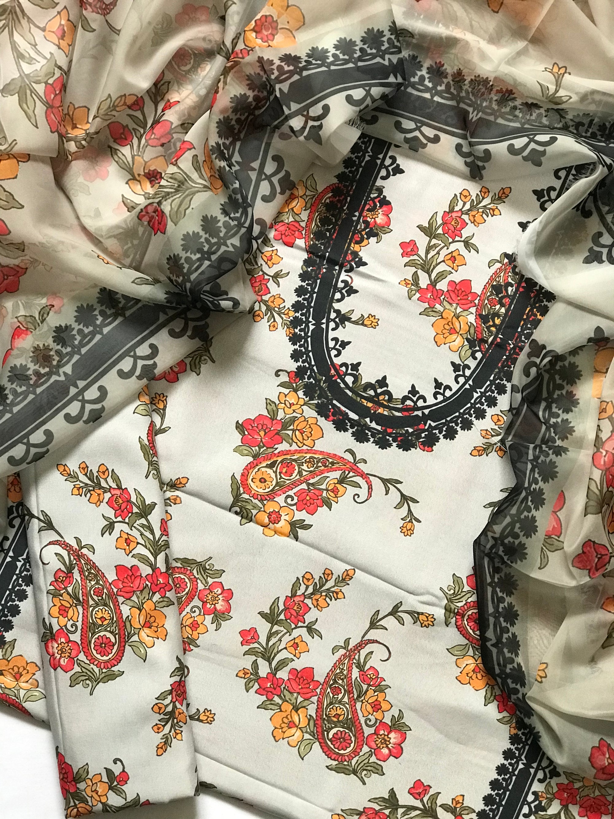 Digital Printed 3pc Swiss Lawn MY - 776