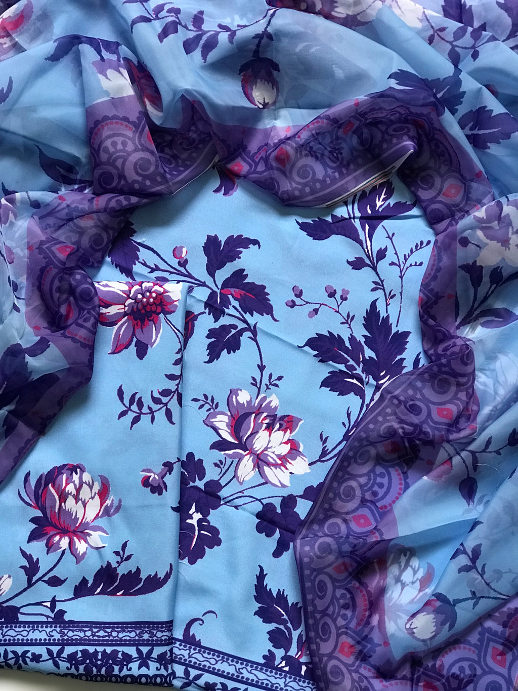 Digital Printed 3pc Swiss Lawn MY - 765