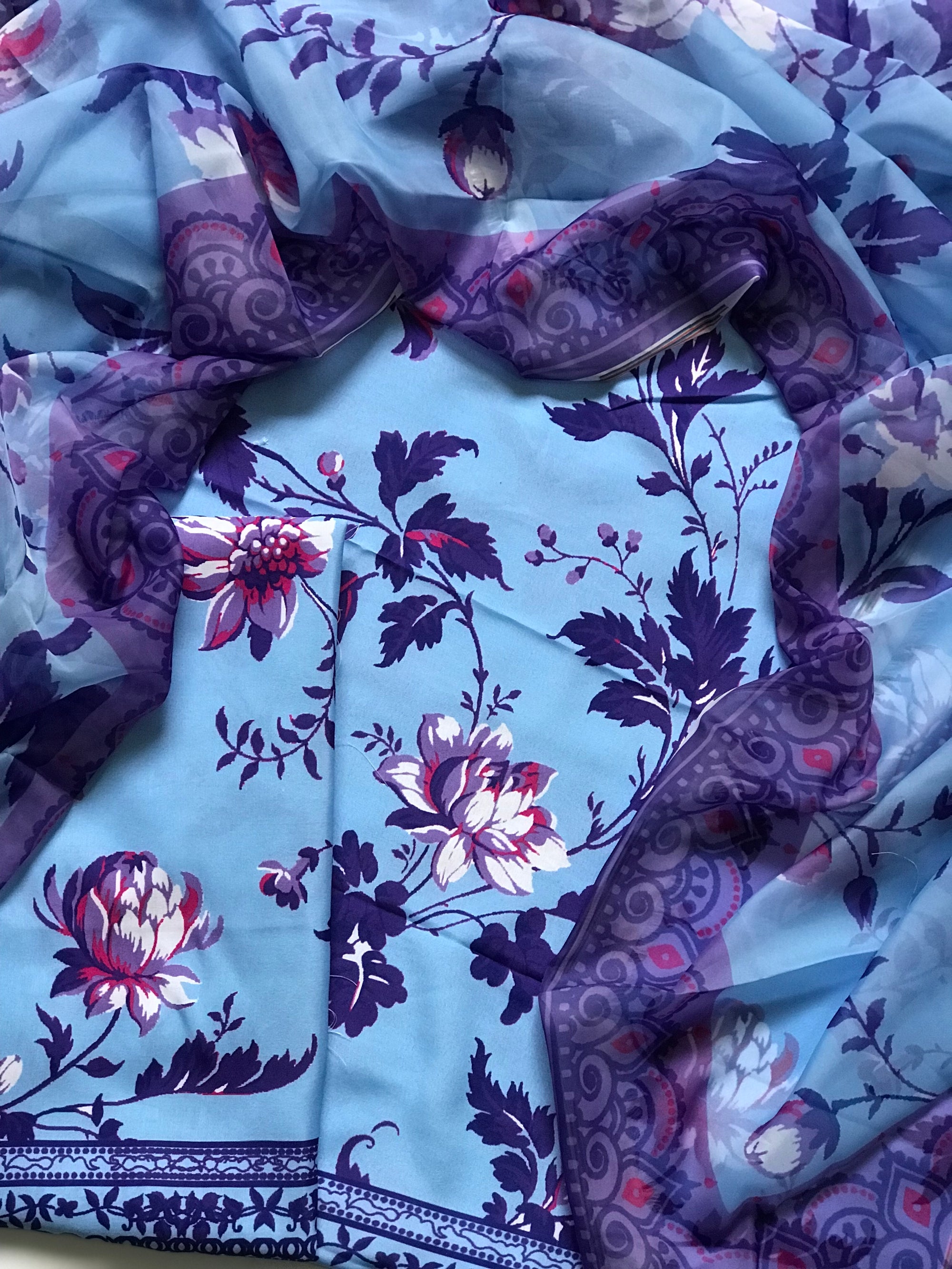 Digital Printed 3pc Swiss Lawn MY - 765