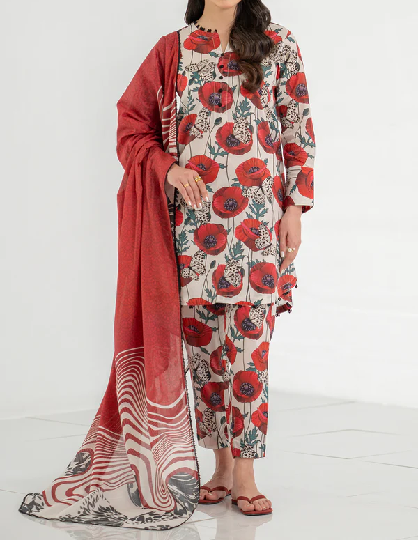 Digital Printed 3pc Swiss Lawn MY - 767