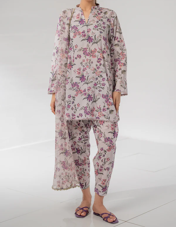 Digital Printed 3pc Swiss Lawn MY - 760