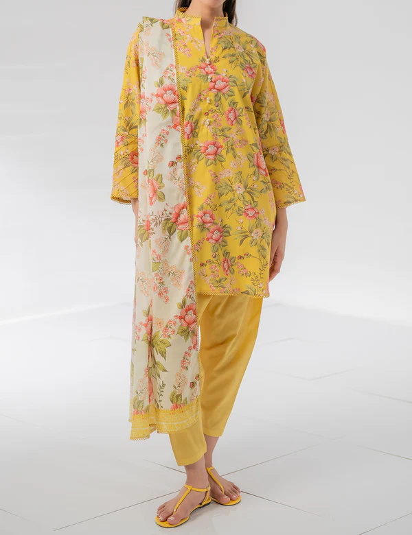 Digital Printed 3pc Swiss Lawn MY - 764